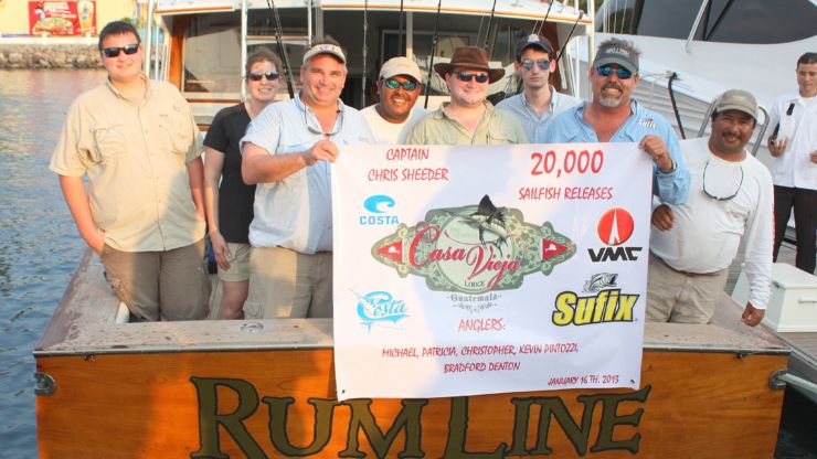 Capt. Chris Sheeder releases his 20,000th Sailfish